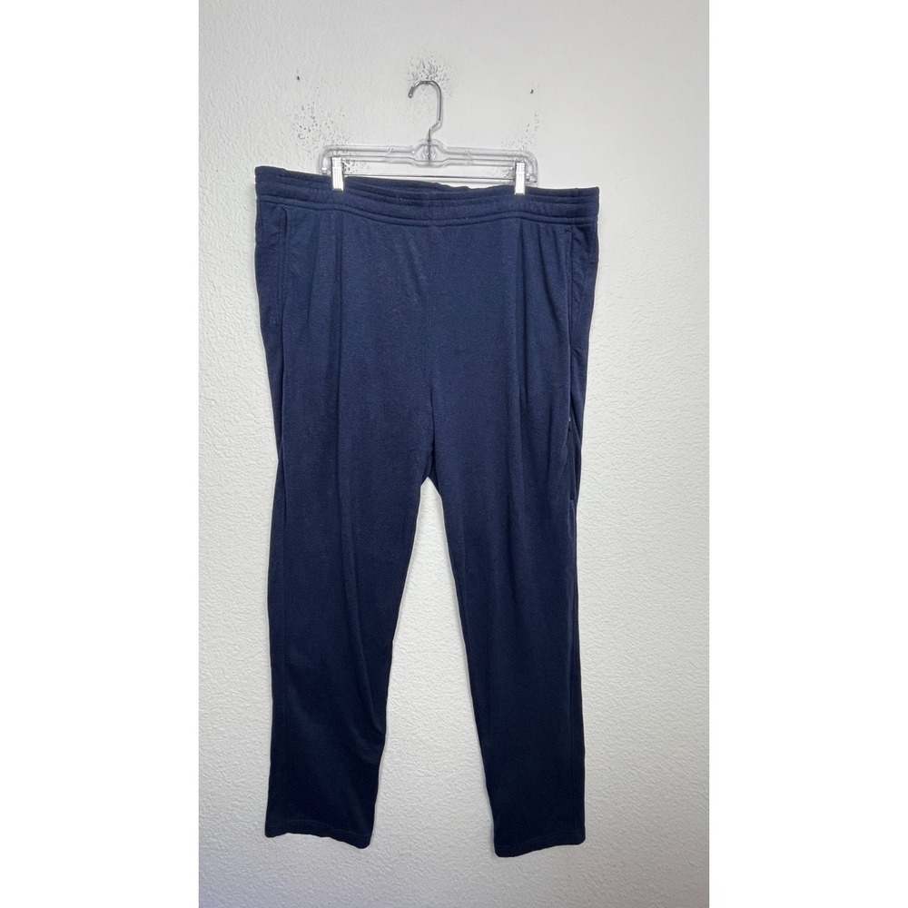 Gaiam‎ Sweatpants Mens Large Navy Blue Fleece Lined Straight Leg Logo Drawstring